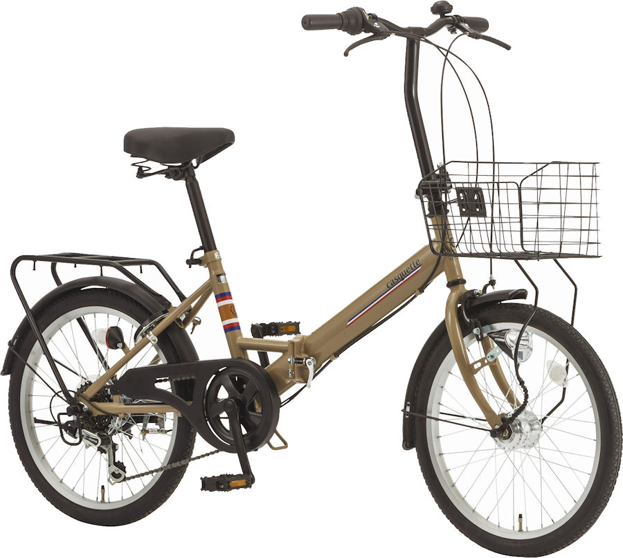 折りたたみ自転車 シオノ キャスケット 20 外装6段 オートライト (カフェ) SHIONO CASQUETTE 206 塩野自転車 フォールディングバイク