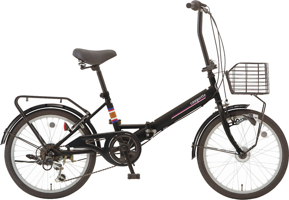 折りたたみ自転車 シオノ キャスケット 20 外装6段 オートライト (ピアノブラック) SHIONO CASQUETTE 206 塩野自転車 フォールディングバイク
