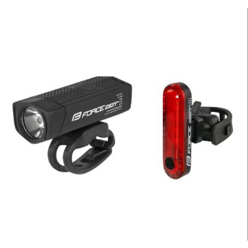Force（フォース） DOT ライトセット USB充電 ブラック/レッド 300/20lm （80127）