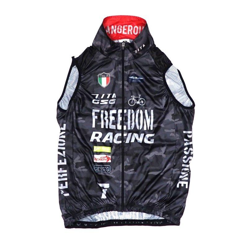 7-ITA（セブン・アイティーエー）メンズ サイクル ウェア 7ITA Racing Army Gilet Black Camo（Sサイズ）セブンイタリア