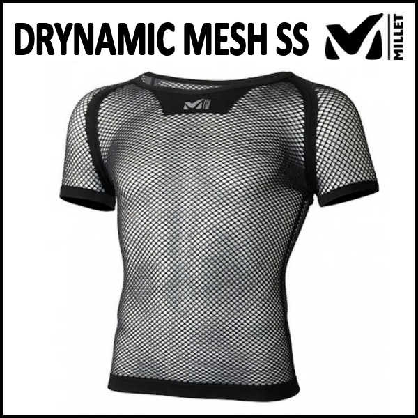 ミレー ドライナミック メッシュ ショートスリーブ MIV01566-2601 (ブラック) MILLET DRYNAMIC MESH SS ベースレイヤー メンズ