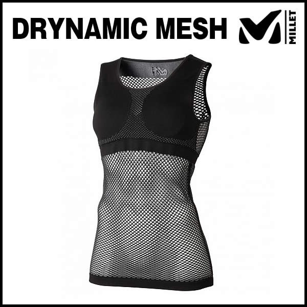 ミレー ドライナミック メッシュ タンクトップ MIV01278-0247 (ブラックノワール) MILLET LD DRYNAMIC MESH TANK TOP ベースレイヤー レディース