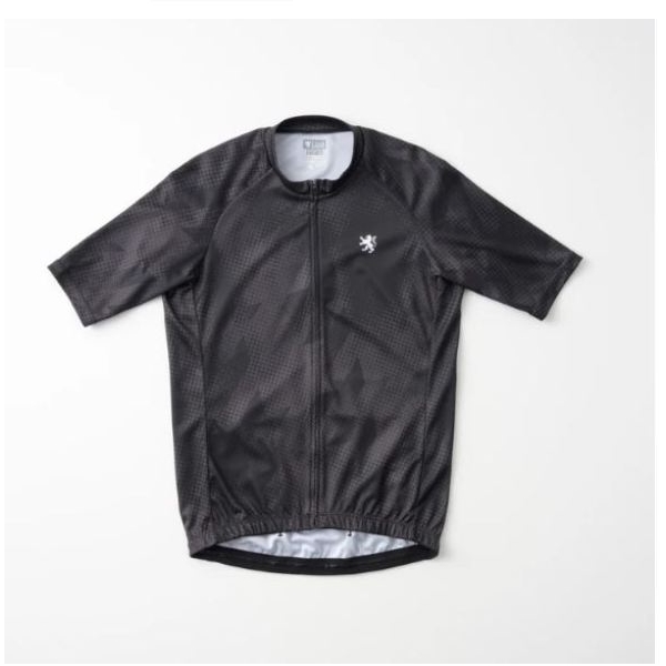 Lion de KAPELMUUR (リオン・ド・カペルミュール) プリント半袖ジャージ ドット千鳥 /  Lサイズ