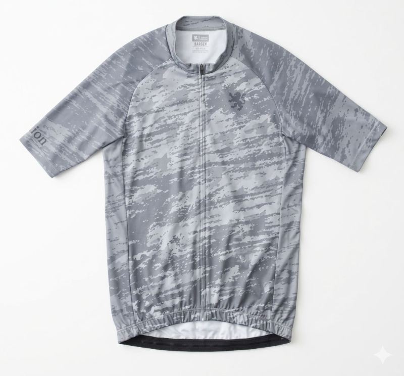 Lion de KAPELMUUR (リオン・ド・カペルミュール)半袖ジャージ　グランジ千鳥プリントジャージ グレー / Lサイズ