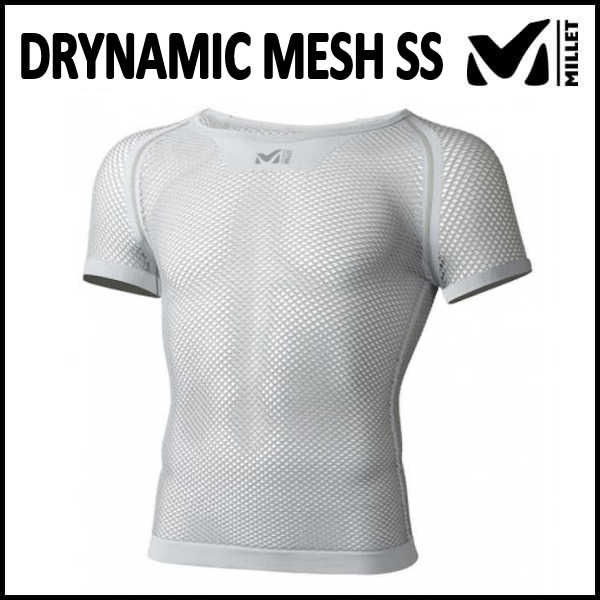 ミレー ドライナミック メッシュ ショートスリーブ MIV01566-2601 (ライトグレー) MILLET DRYNAMIC MESH SS ベースレイヤー メンズ