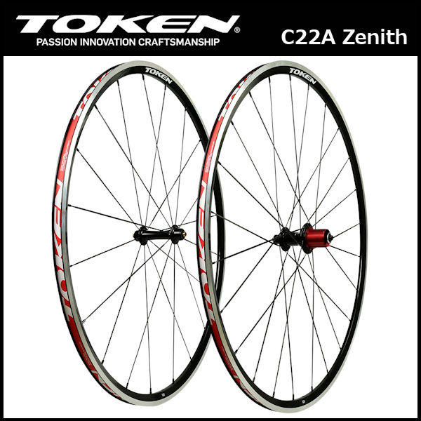 トーケン C22A ゼニス (ブラック) TBT アルミクリンチャーホイール TOKEN C22A Zenith 前後セット